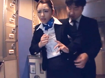 飛行機で時間停止！CAさんをハメ放題してストッキングに精液発射！
